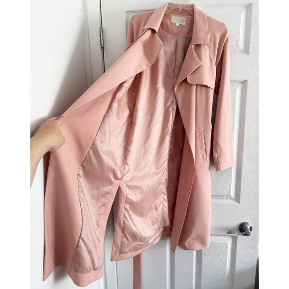 J.O.A. "Blissful" Crepe Trench Coat in Blush Pink, size XS - Picture 5 of 11